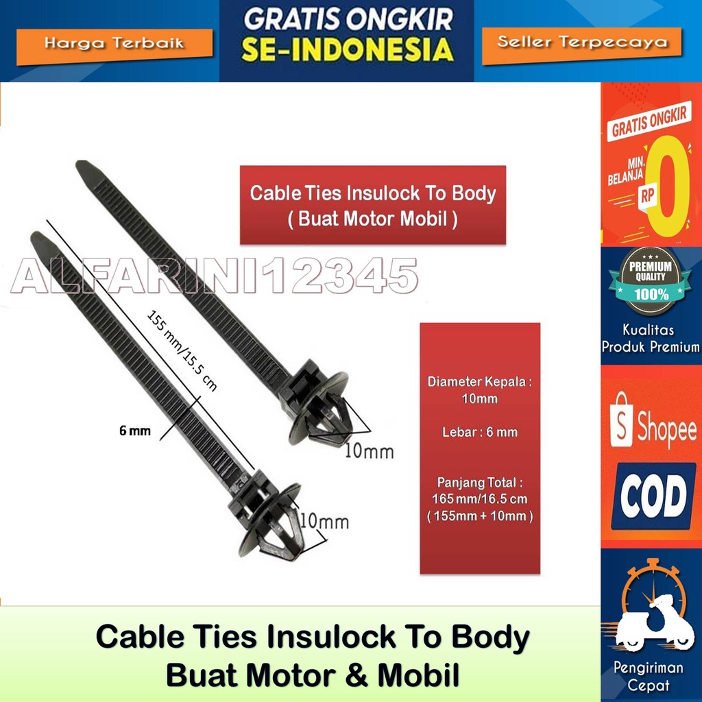 klip panah pengikat kabel insulock to body kabel ties - INSULOCK TO BODY  PENGIKAT KABEL DENGAN KLIP