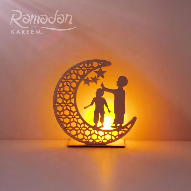 Lampu Dekor ISLAMIC MUSLIM / Puzzle kayu Ramadhan / LAmpu Dekorasi Rumah n HAmpers