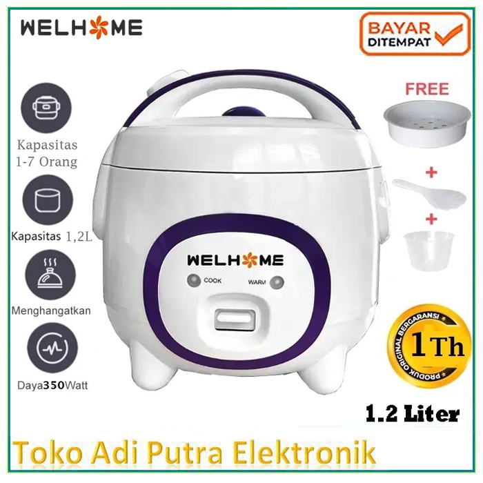 Rice Cooker Welhome Penanak Nasi 1,2 Liter 3in1 Magic Com Serbaguna