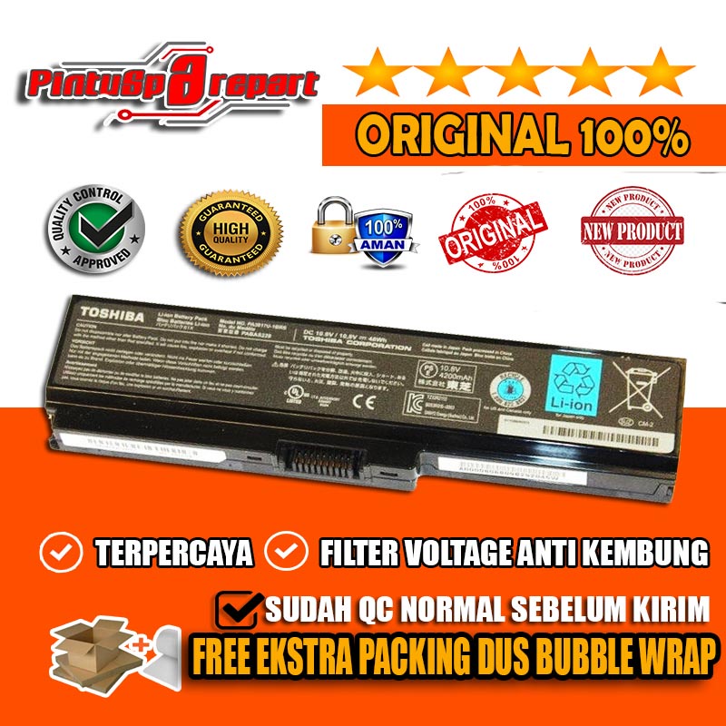 (Genuine PA3817U-1BRS) Baterai Original Toshiba C600 C640 L635 L640 L645 L735 L745 (PA3634U-1BAS PA3