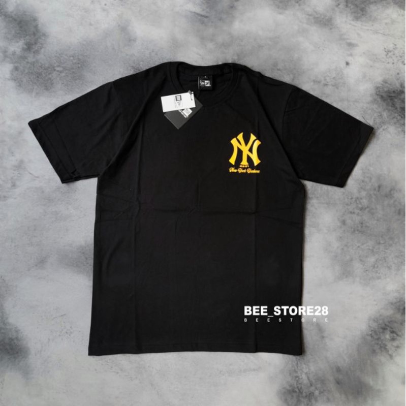 KAOS T-SHIRT NY YANKEES HITAM GOLD PREMIUM FULLTAG &amp; LEBEL