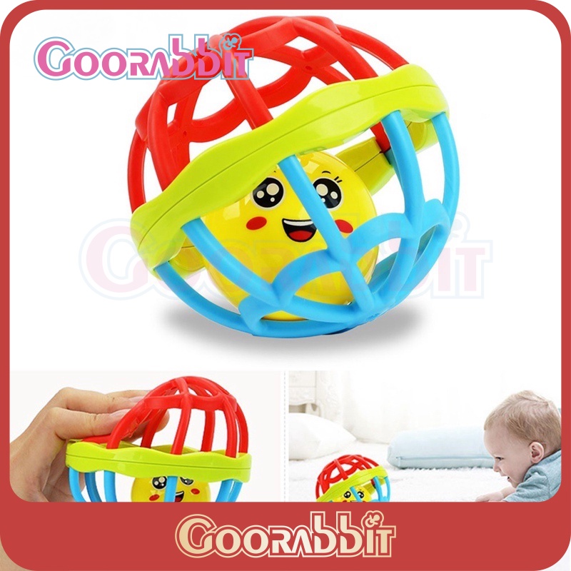 Mainan Rattle Teether Bentuk Bola Silikon Untuk Bayi