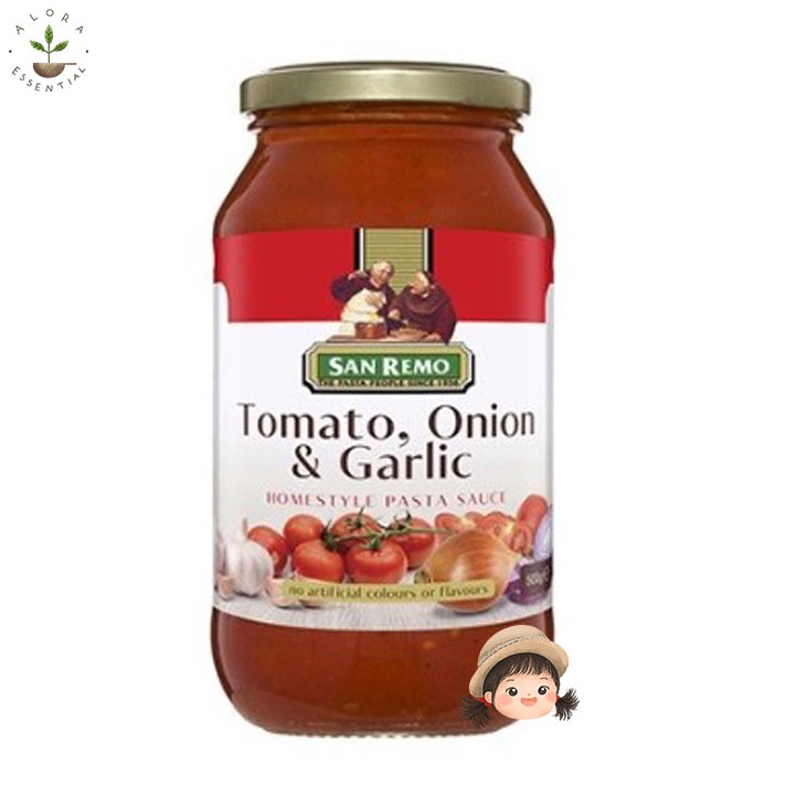 San Remo Sauce Tomato, Onion, &amp; Garlic 500 Gr