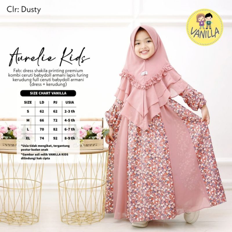 Aurelie kids baju anak gamis setelan