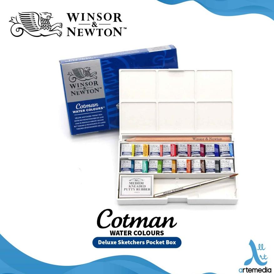 

Cat Air Winsor & Newton Cotman 16 Half Pan Watercolor Complete Pocket Set