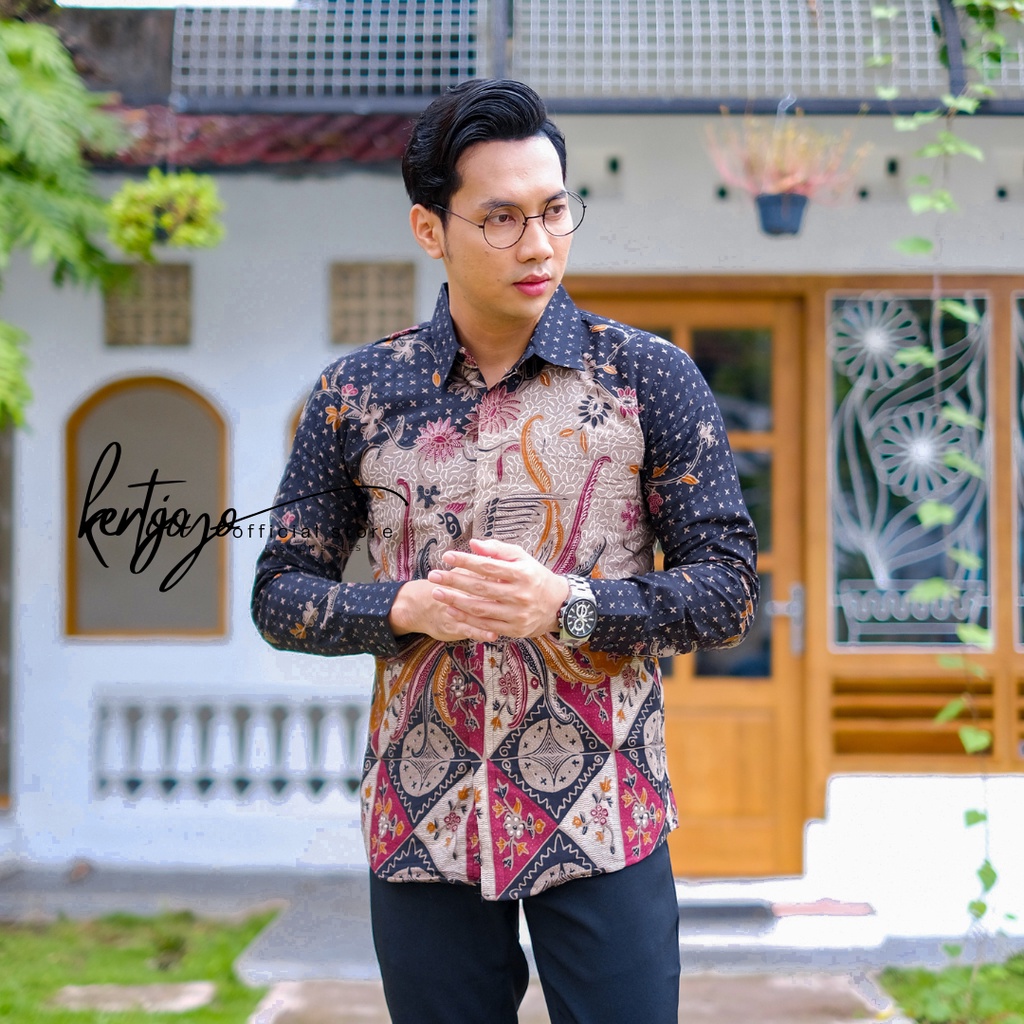 Batik pria modern slimfit Baju Batik Pria Lengan Panjang slimfit baju batik pria Slimfit premium baju seragam BATIK KERTOJOYO KJ039 kemeja batik pria lengan panjang full furing baju batik alisan pria Kemeja batik slimfit batik premium laskala PRABUSENO