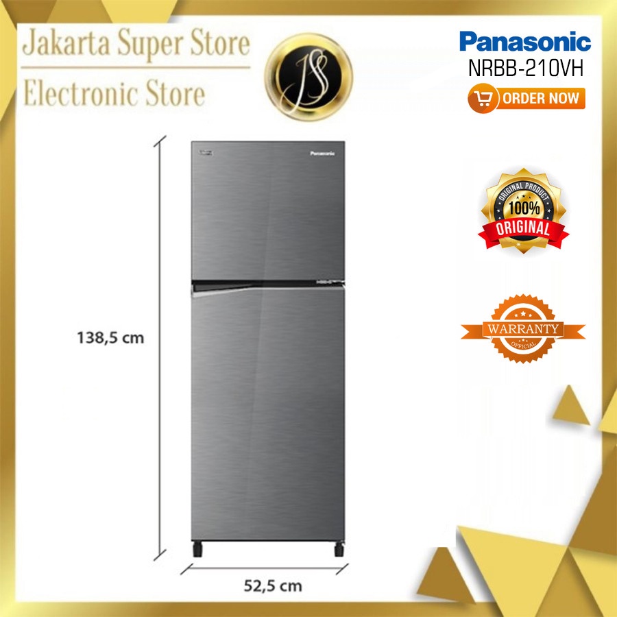PANASONIC KULKAS 2 PINTU 210 L NRBB210VH / NRBB 210VH / NRBB 210 VH
