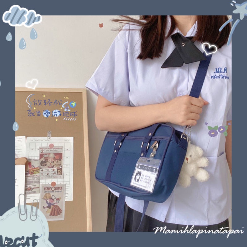 ❇┅▬Sera Jepang Harajuku angin gelap Lolita lucu gadis tas tas siswa perempuan jk seragam tas bahu Messenger tas