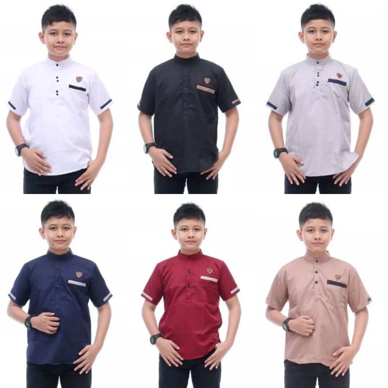 koko anak kurta laki laki tanggung cowok 5-16 tahun lengan pendek murah