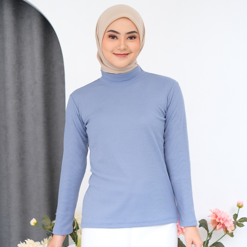 BIIU Nena Kaos Atasan Tangan Panjang Wanita Premium Rib Knit Rajut