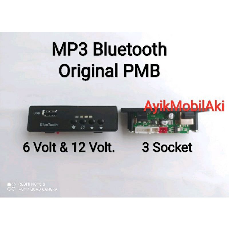 Modul MP3 Bluetooth ORI PMB 6 Volt dan 12 Volt / ORI PMB Aki 6 Volt 4,5Ah"Dijamin ORI"