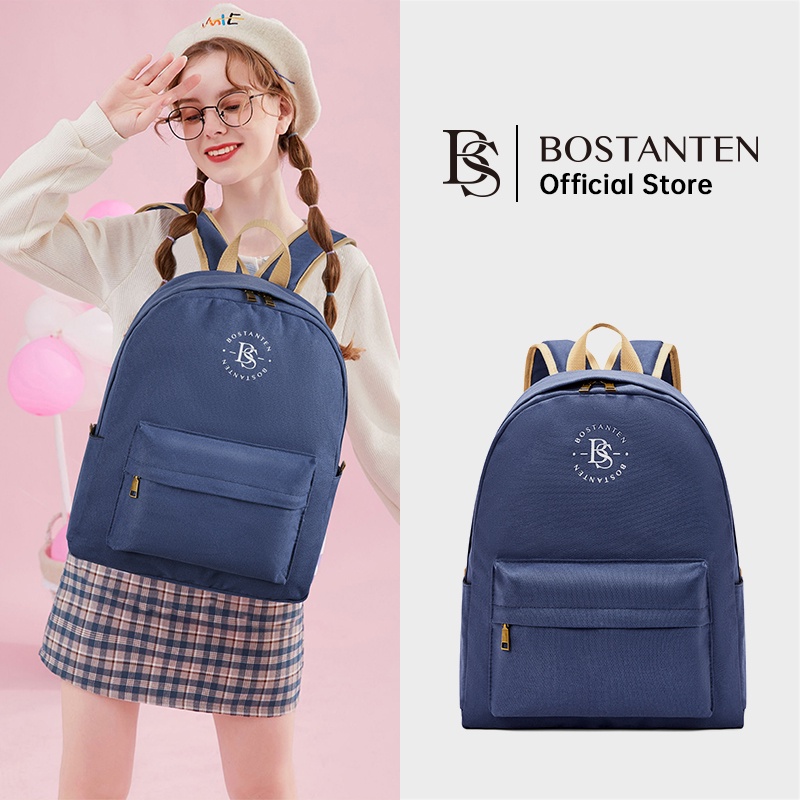 [New Arrival]Bostanten Ransel Pria Ransel Wanita Tas Couple Tas Kanvas Unisex Tas Pelajar Berbagai Warna