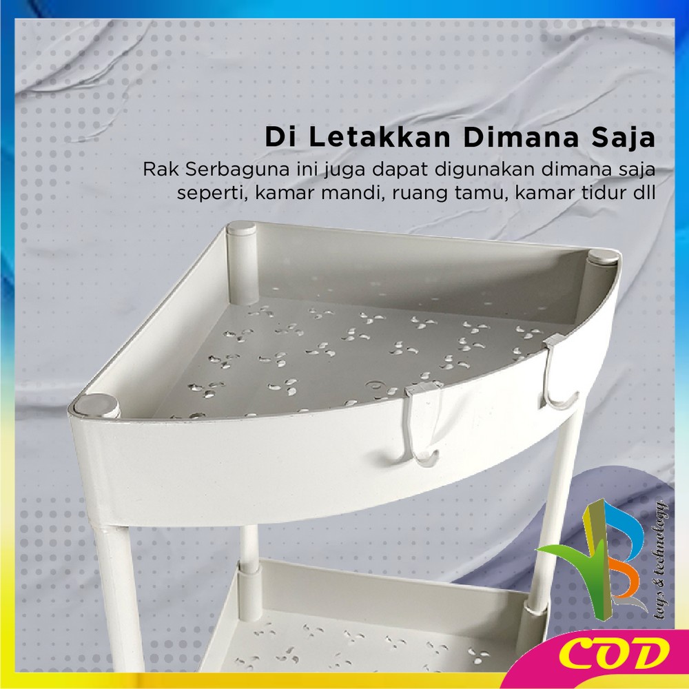 RB-C824 Rak Dapur Triangle 4 Tingkat Rak Trolley Susun Penyimpanan Serbaguna Dengan Roda / Rak Kamar Mandi Sudut Anti Air