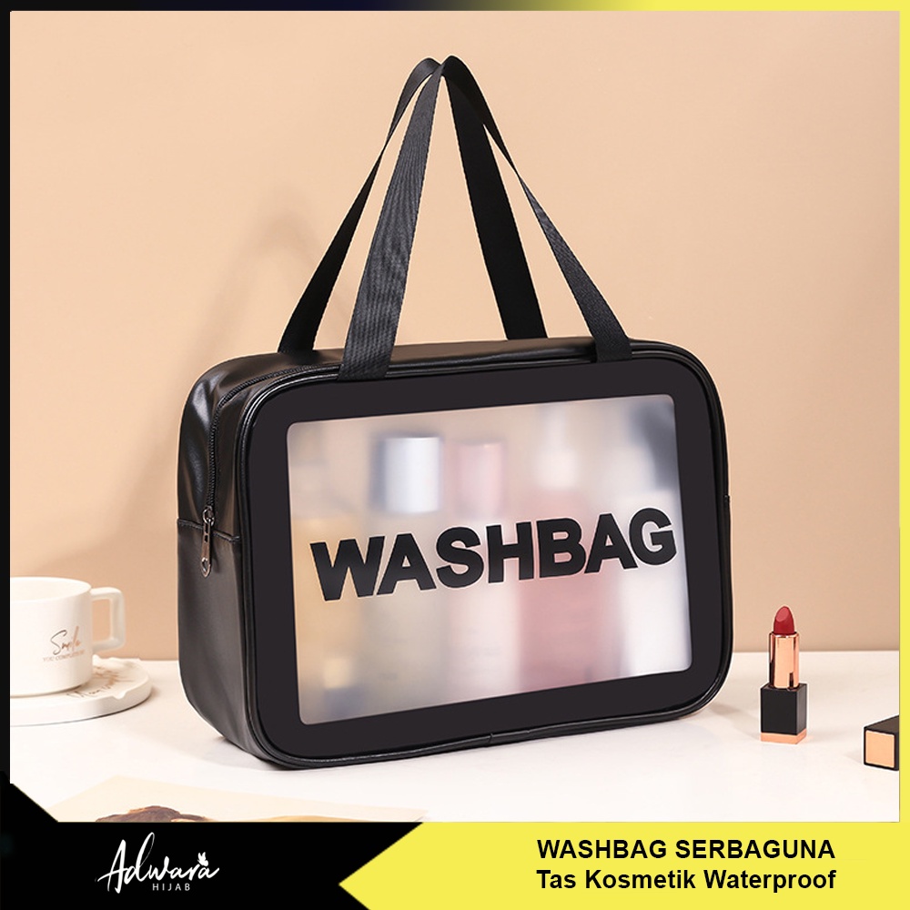 WASHBAG Tas Kosmetik Transparan Tahan Air / Tas Make Up Waterproof Serbaguna