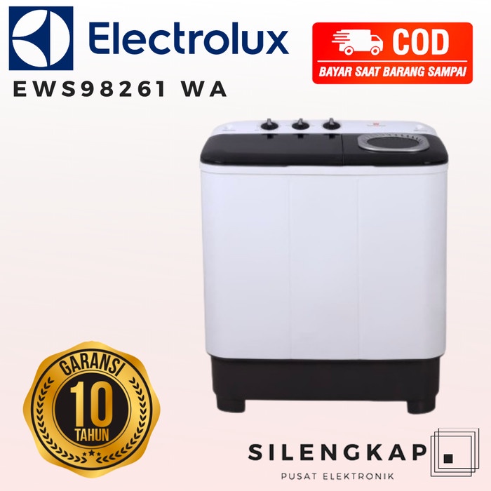 Electrolux Mesin Cuci 2 Tabung 8KG EWS98261WA / EWS 98261 WA / 98261WA