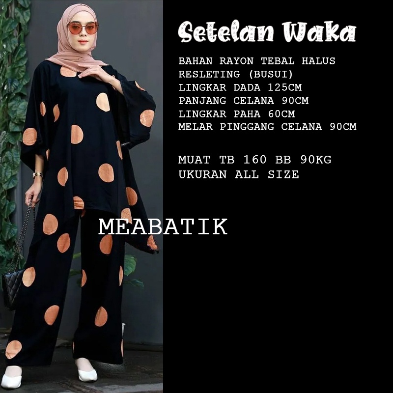 Setelan Wanita Waka Waka Asiya Jumbo Set - Satu Set Baju dan Celana - Baju Setelan Wanita Dewasa - Bahan Premium