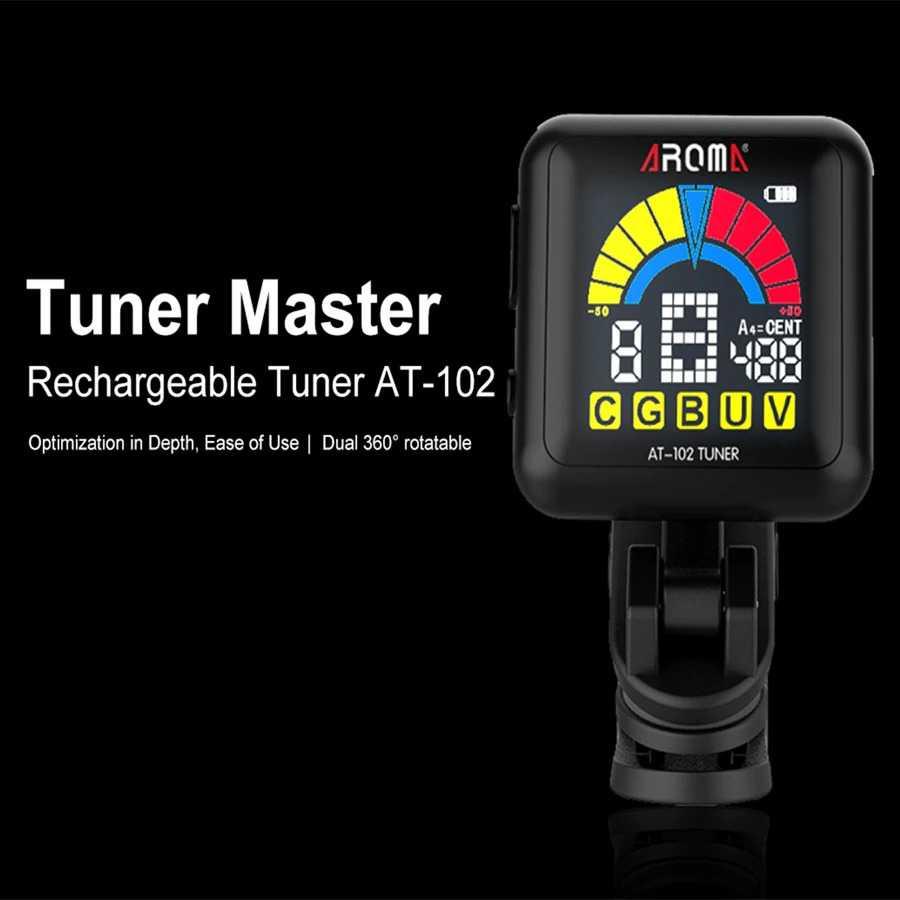 AROMA Tuner Gitar Digital Chromatic Universal Tone Calibration - AT-102 - Black