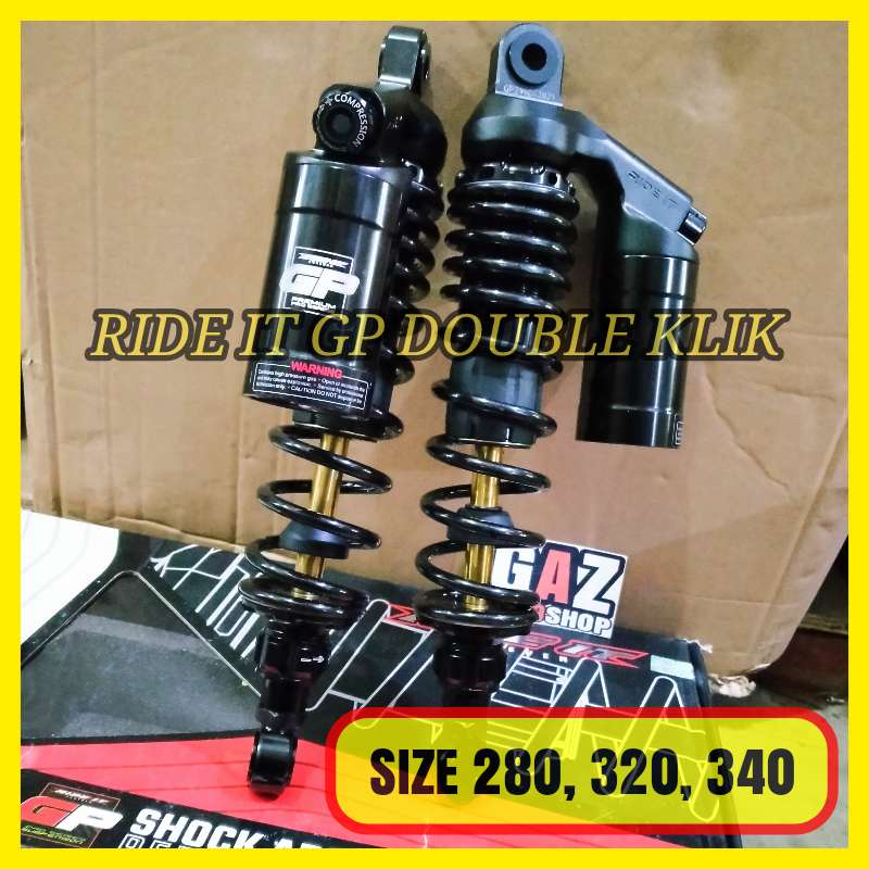 Ride IT GP GOLD SERIES Hitam DOUBLE KLIK Shockbreaker Tabung Premium GP299 Shock Skok Bebek GL FizR