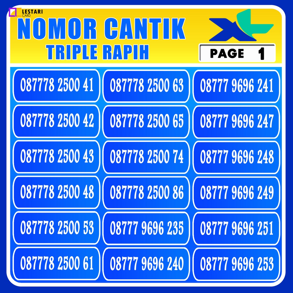 Kartu Perdana Nomor Cantik XL seri Triple 666 Murah