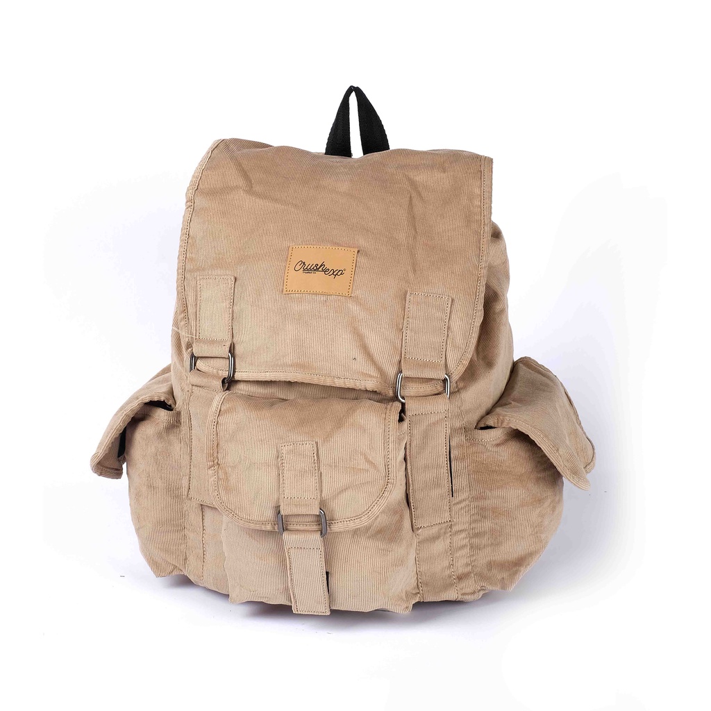 CRUSH EXP Tas Backpack Crushexp Cream- BC00446 / Ransel /Tas Gendong / Tas Laptop / Tas Ransel Sedang / Tas Serut