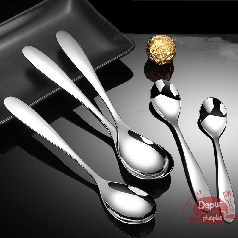 Sendok Bulat Bebek | Sendok Sup | Sendok Kuah Kecil |Sendok Bubur | Sendok Es Buah Stainless Tebal