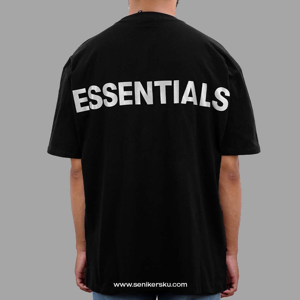 Essentials FOG 3M Boxy Logo Black Tee SS19