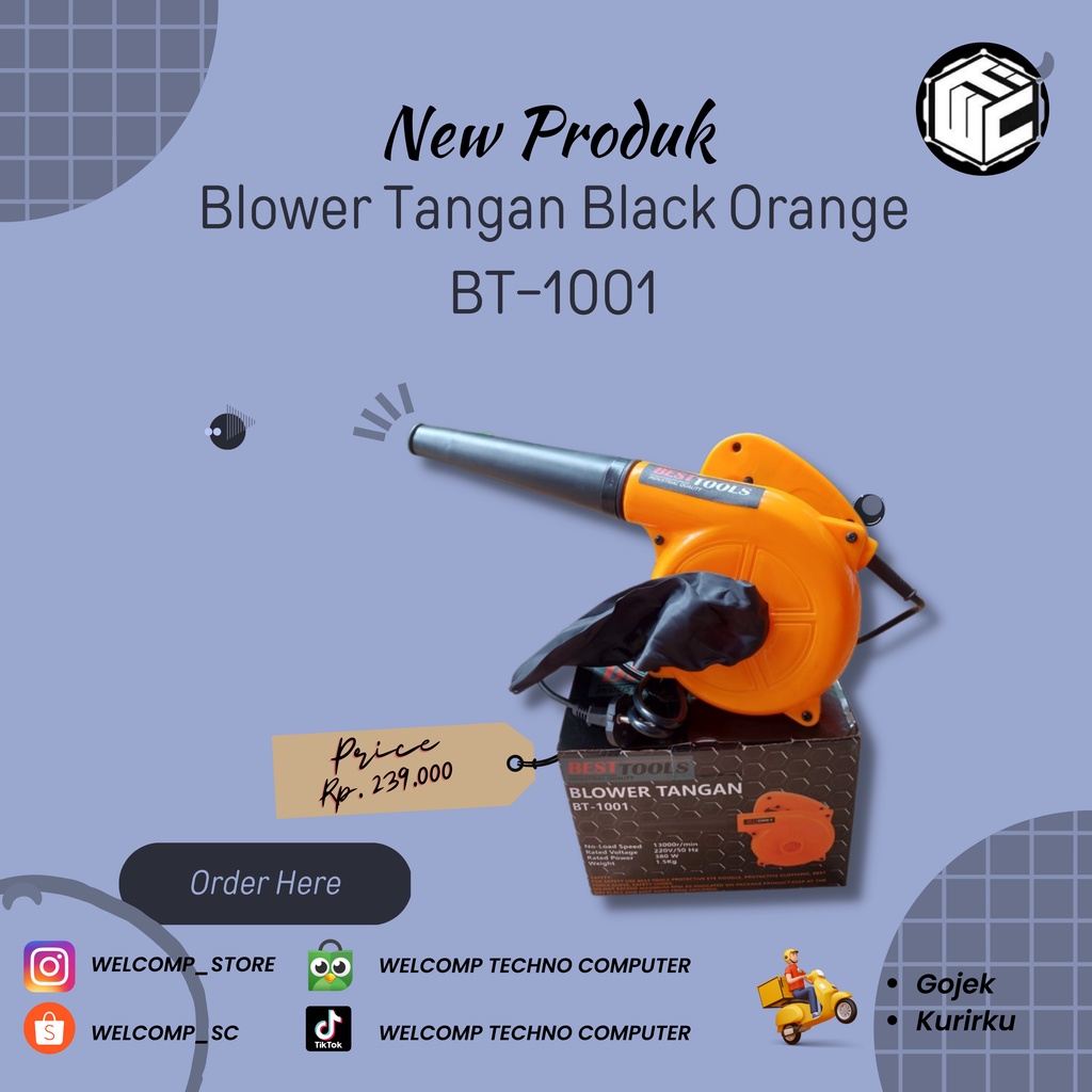 Blower Tangan Black Orange BT-1001 Pengering