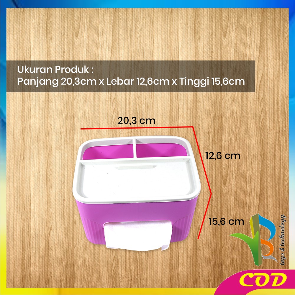 RB-C826 Kotak Tissue Plastik Box Storage Kotak Penyimpanan Multifungsi / Kotak Tempat Tisu Holder Remote Phone Kosmetik Serbaguna