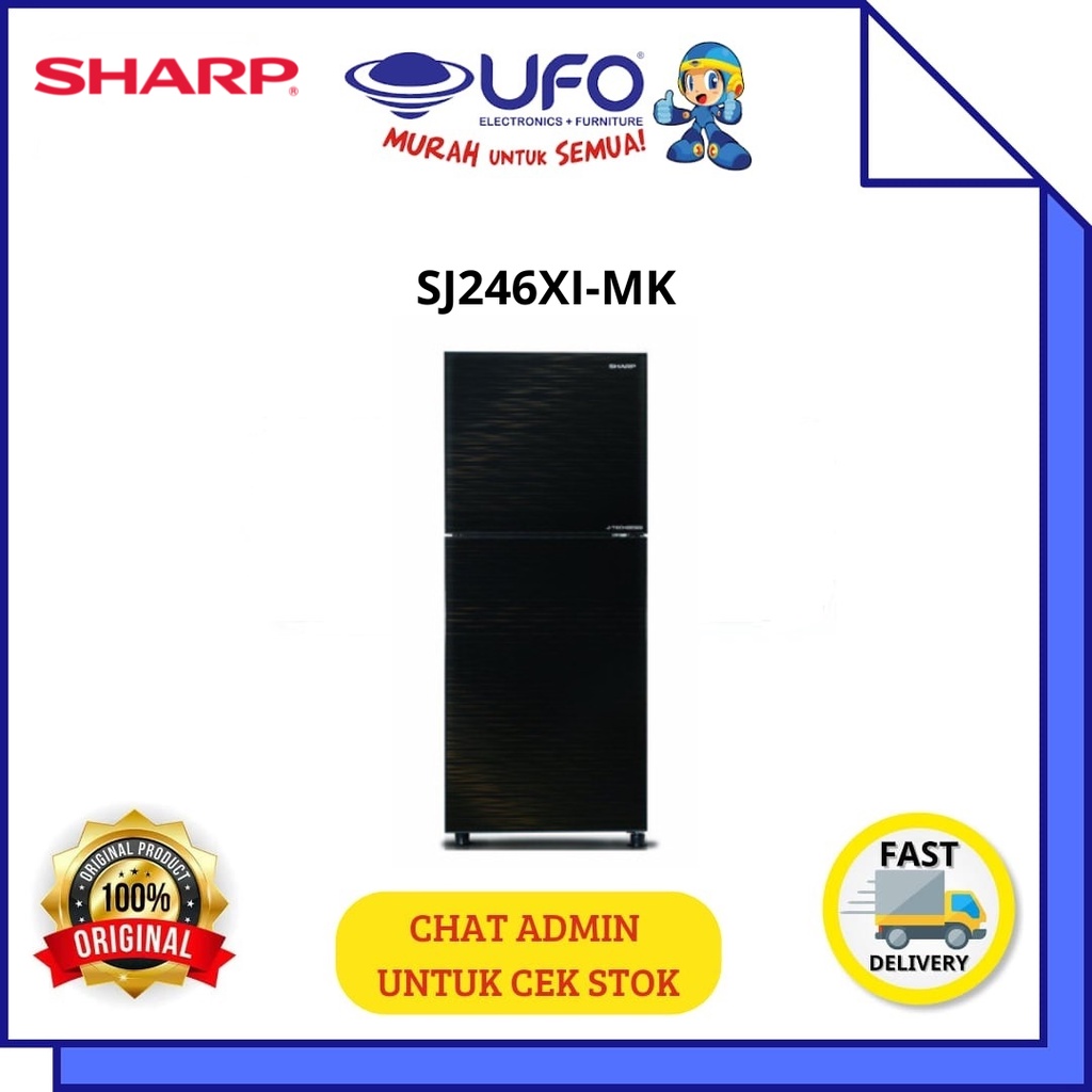 SHARP KULKAS 2 PINTU INVERTER LOW WATT SJ246XI-MK