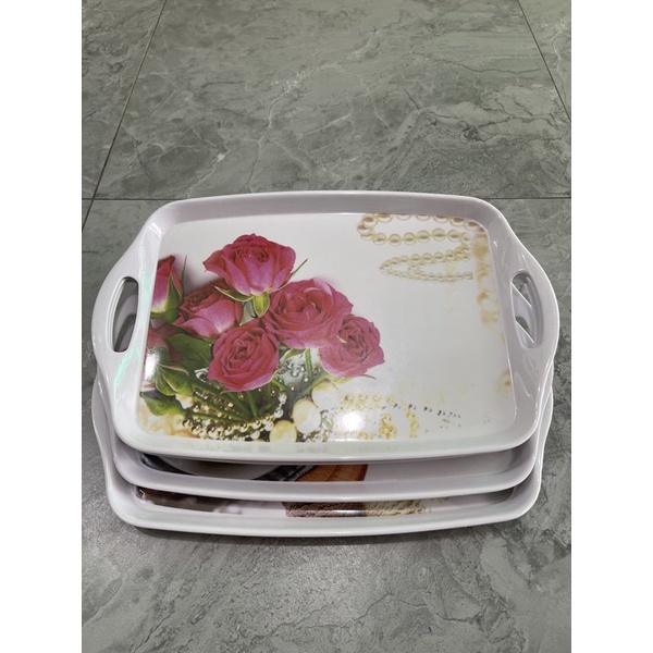 Talam segi / Nampan motip segi / talam melamine