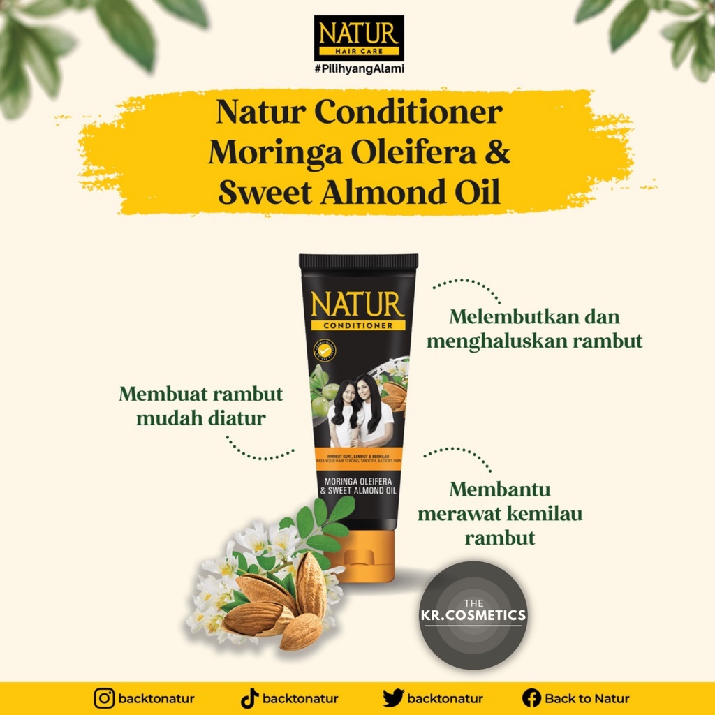 NATUR HAIR CARE Conditioner 165ml - Olive Oil &amp; Aloe Vera | Ginseng &amp; Olive Oil | Moringa Oleifera &amp; Sweet Almond