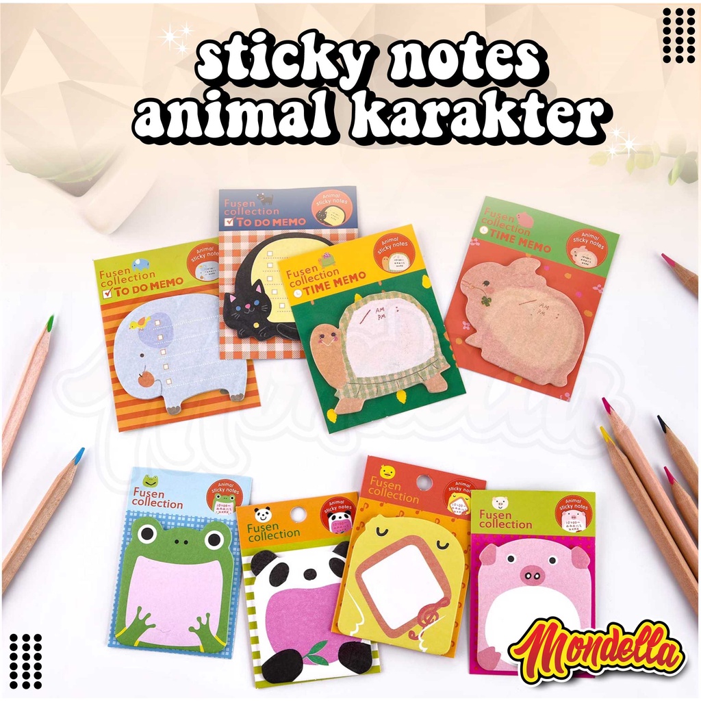 

Sticky Notes Motif Hewan Kertas Note Tempelan Catatan Memo Karakter Animal Mini Book Karakter Binatang Lucu Ketas Note Mini Serbaguna MONDELLA