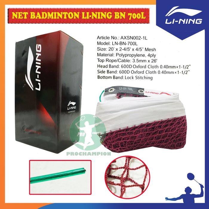 Terlaris Lining Bn 700 L Net Badminton Original