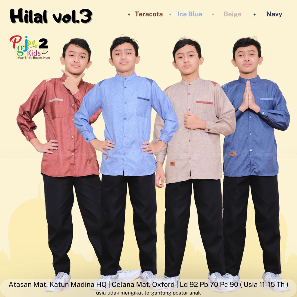 Setelan Koko Anak Laki-laki Hilal Set Vol 3 by PGJ Kids