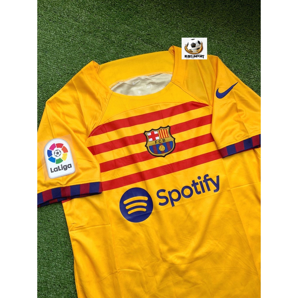 Jersey Baju Bola Barca 4th Fourth Full Patch 2022 2023 Grade Ori