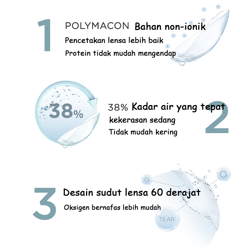 COOLBAR 1 pasang lensa kontak warna diameter 14MM softlens softlens mata softlens mata korea bulan/bintang