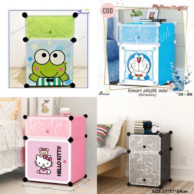 Lemari Portable Plastik Mini 1 x 2 kolom / Lemari shenar Mini/ Lemari Serbaguna lemari pakaian anak