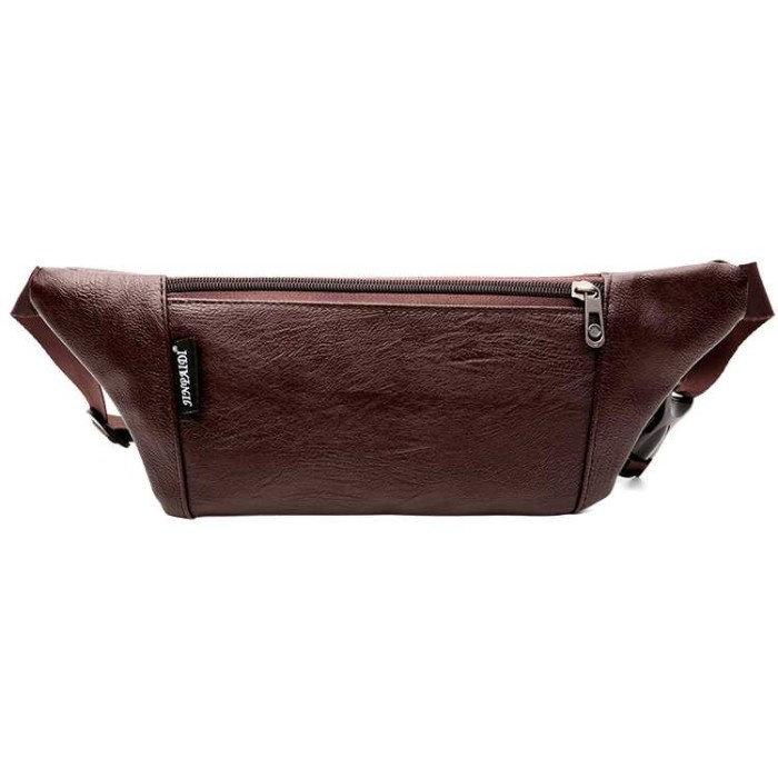 Selempang JinPaiDi Tas Pinggang Storage Leather Pria Waistbag Waist Bag Kulit Polos Hitam Murah