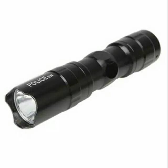Senter POLICE 3W Mini LED Flashlight Lamp Lampu Emergency Batery AA