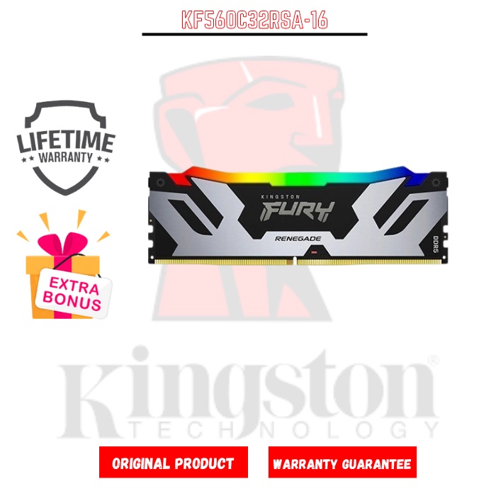 KINGSTON FURY RENEGADE RGB DDR5 16GB (1x16) 6000MHz - KF560C32RSA-16