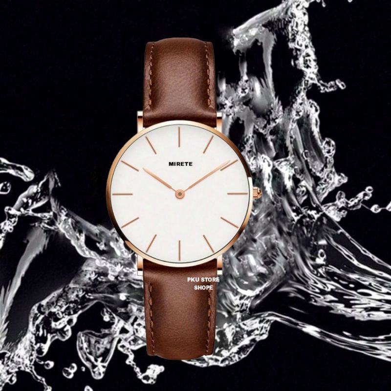 Jam Tangan Kasual Wanita Mirete Original Free Box | Tahan air Strap Kulit Bestsellert jam Tangan Kasual Wanita Analog Mewah Elegan Sporty Berkualitas Murah Realpict