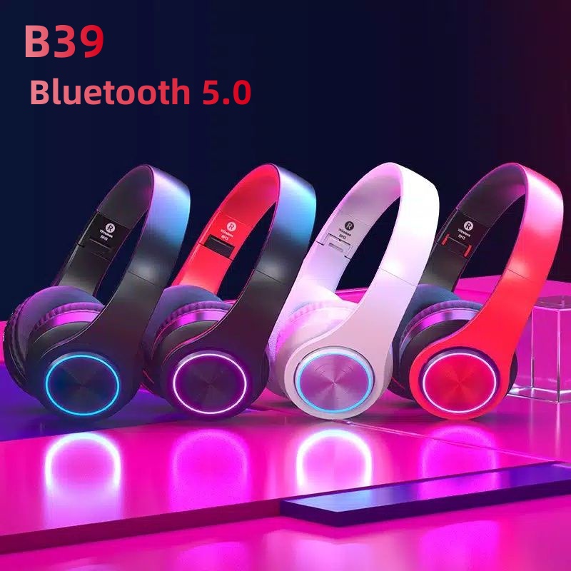 B39 Wireless Headset LED Bluetooth Headphone Stereo HiFi Bass Music