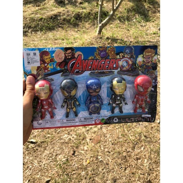 Mainan Anak Robot Avengers KEPALA BESAR isi 5