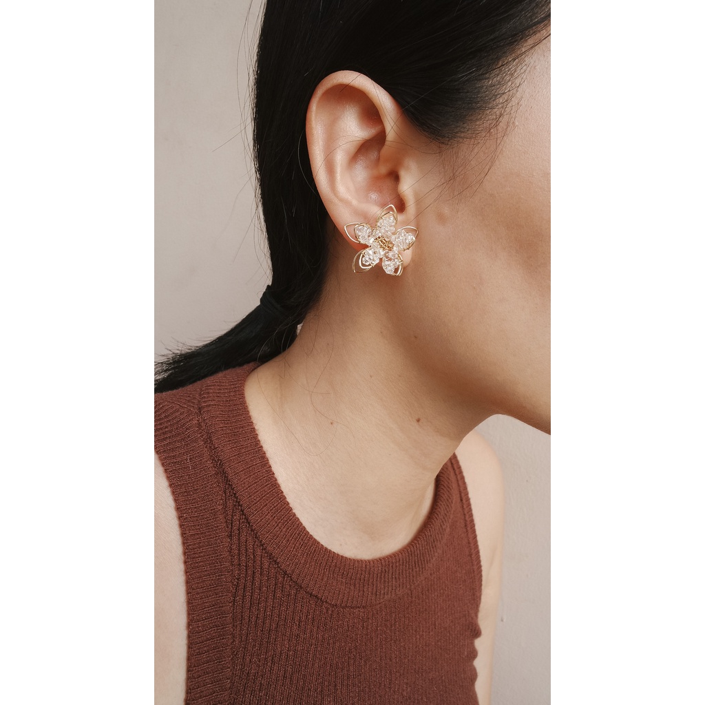 PREMIUM ANTING BUNGA KRISTAL - 6766