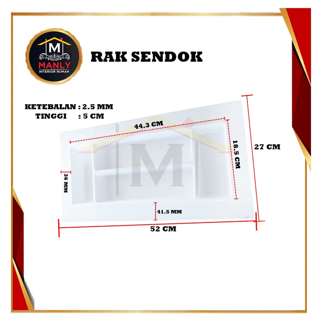 Kitchen Drawer Cutlery Organizer Tray Rak Sekat Sendok/Rak Sendok / Drawer Kecil Plastik 52 x 27 x 5 cm (KECIL) TERMURAH!!!