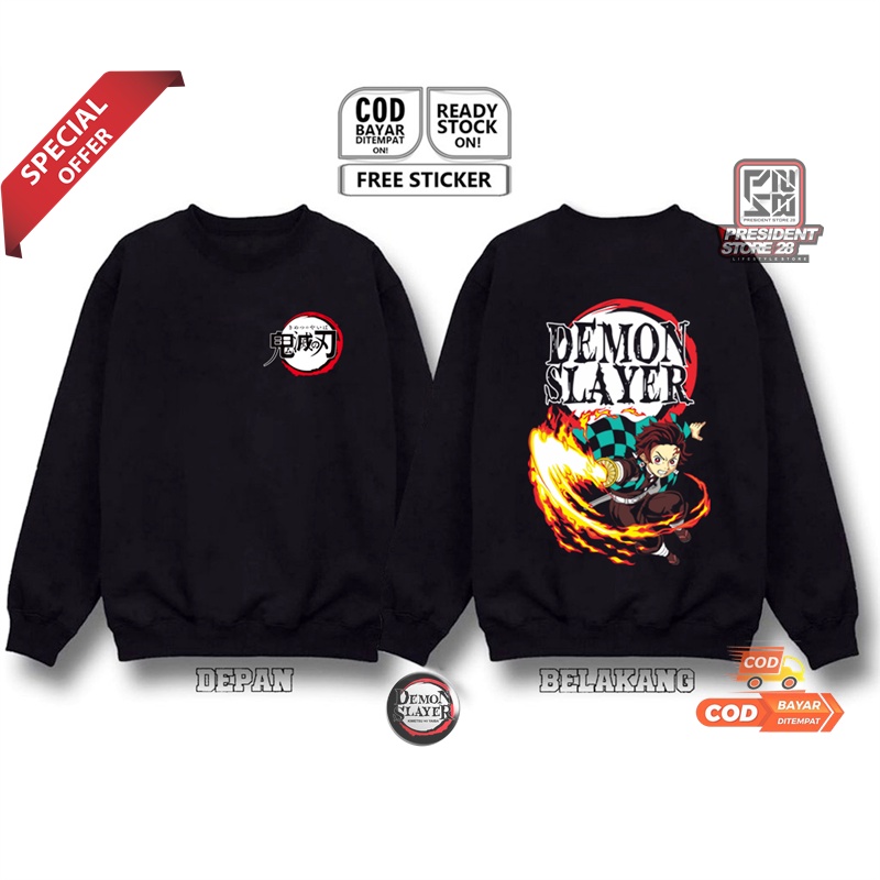 SWEATER CREWNECK Kombinasi Switer Crewneck Anime Kualitas Distro - Sweater Crewneck Outerwear Wanita / Crewneck Pria Wanita / Crewneck Anime Demon Slayer: Kimetsu No Yaiba