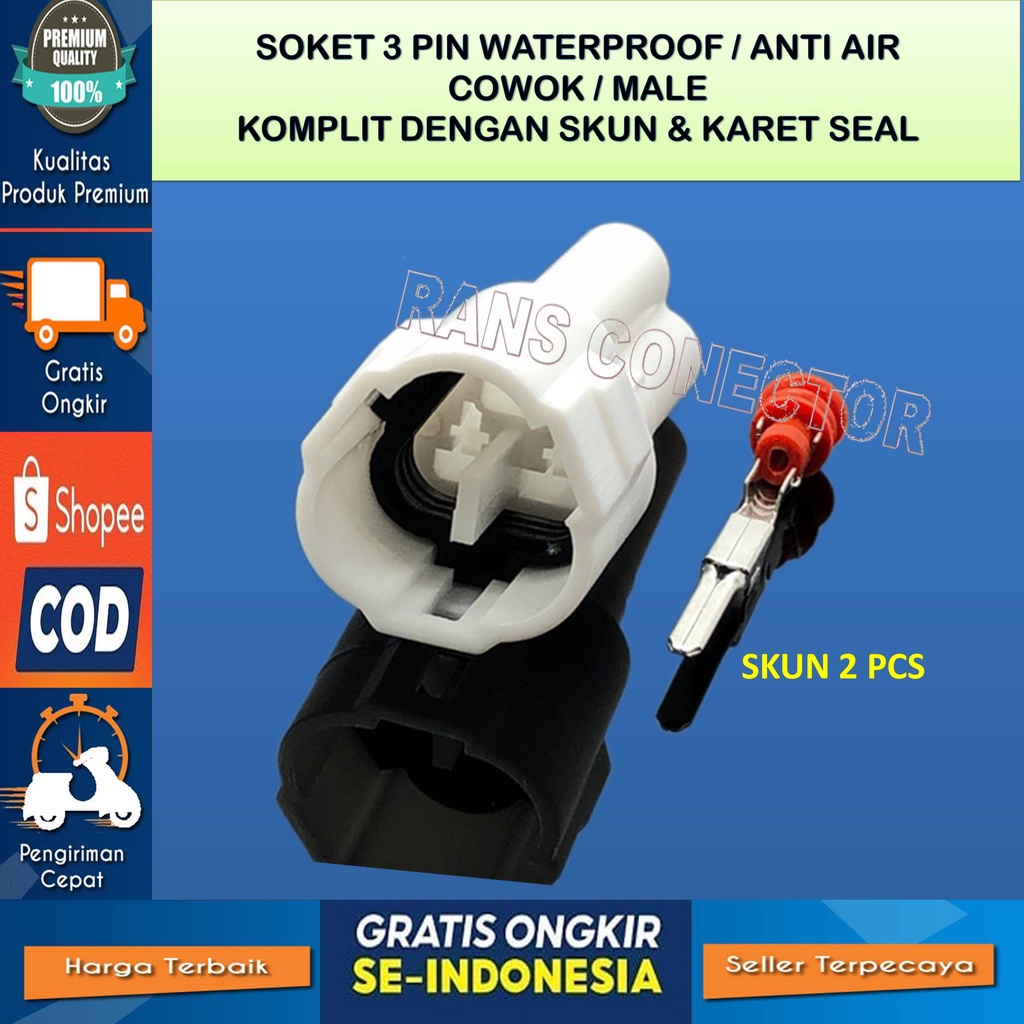 SOKET DLC YAMAHA 3 PIN MALE SOKET DLC RESET SOKET DLC SHORT CONNECTOR DLC ECM BAHAN PBT TAHAN PANAS