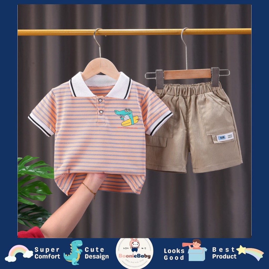 boonie - SET CROC SURF EBV Setelan Bayi Laki-laki Lengan Pendek