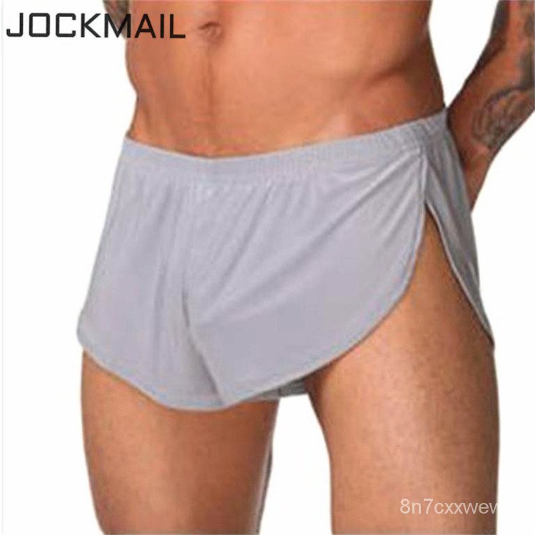 JOCKMAIL Brand Men's Sexy men underwear boxer shorts ice silk Lounge Men Trunks Home Sleepwear Under