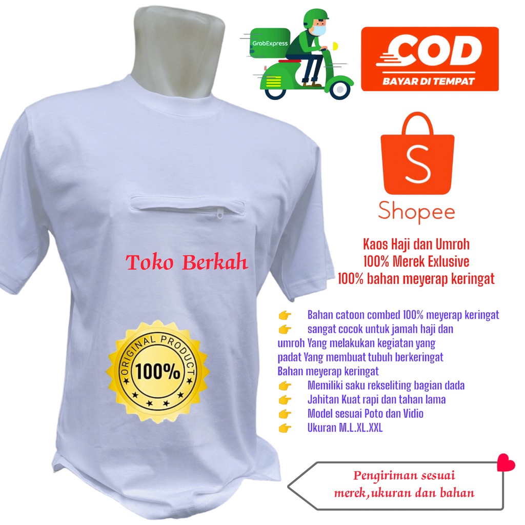 Kaos oblong Haji dan Umroh Peria Merek Exlusive